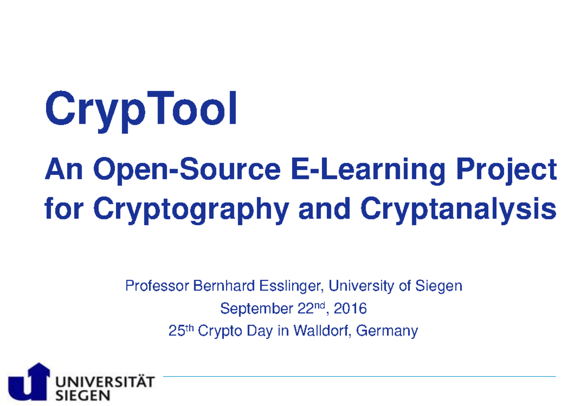 Cryp Tool-Project Crypto-Day Walldorf 2016-09 v09 - Professor Bernhard ...