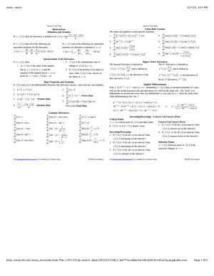 Calc1Review - a review for calc - BASIC REVIEW OF CALCULUS I This ...
