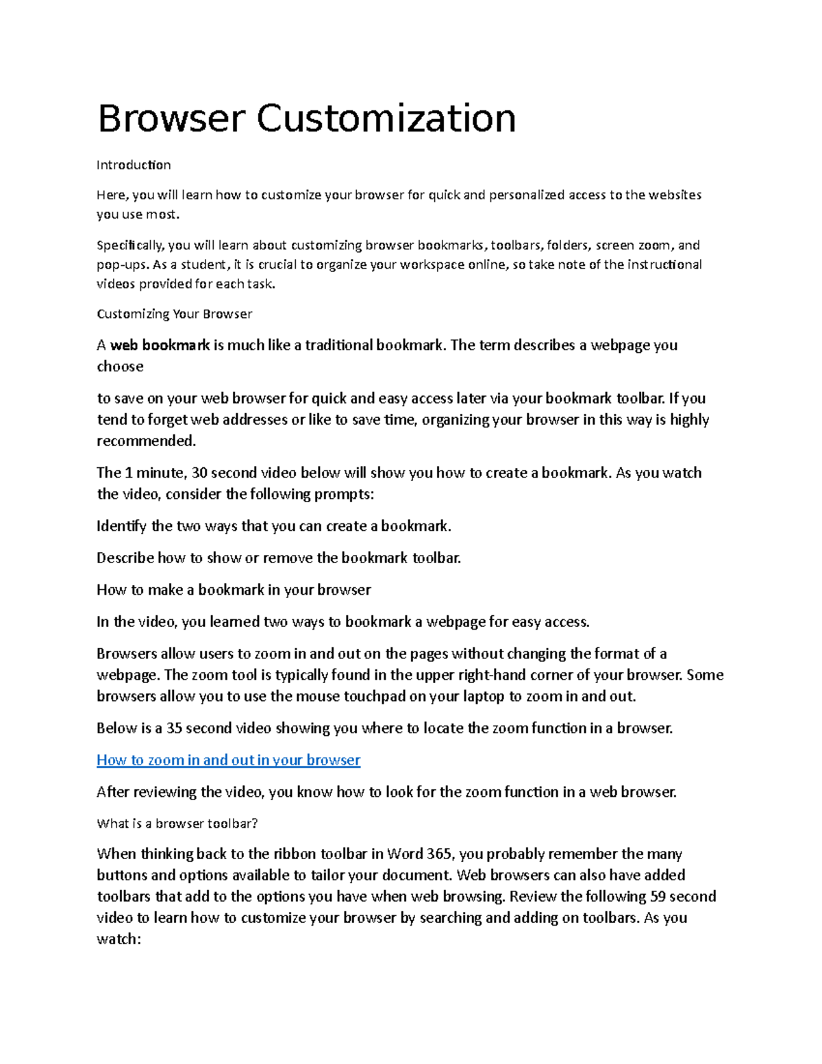 Browser Customization - Browser Customization Introduction Here, you ...
