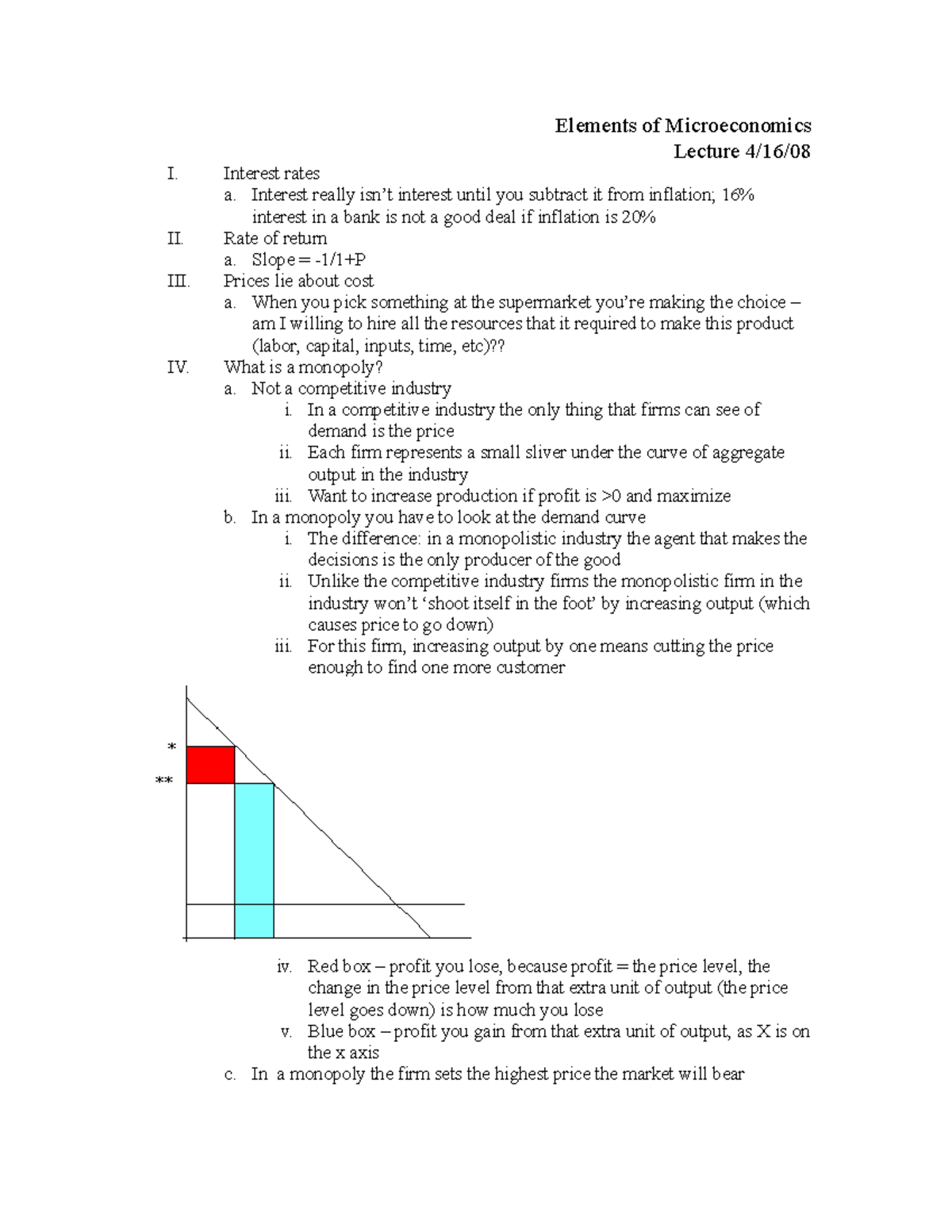 Microeconomics 4 - Class 20 Notes - Elements Of Microeconomics Lecture ...