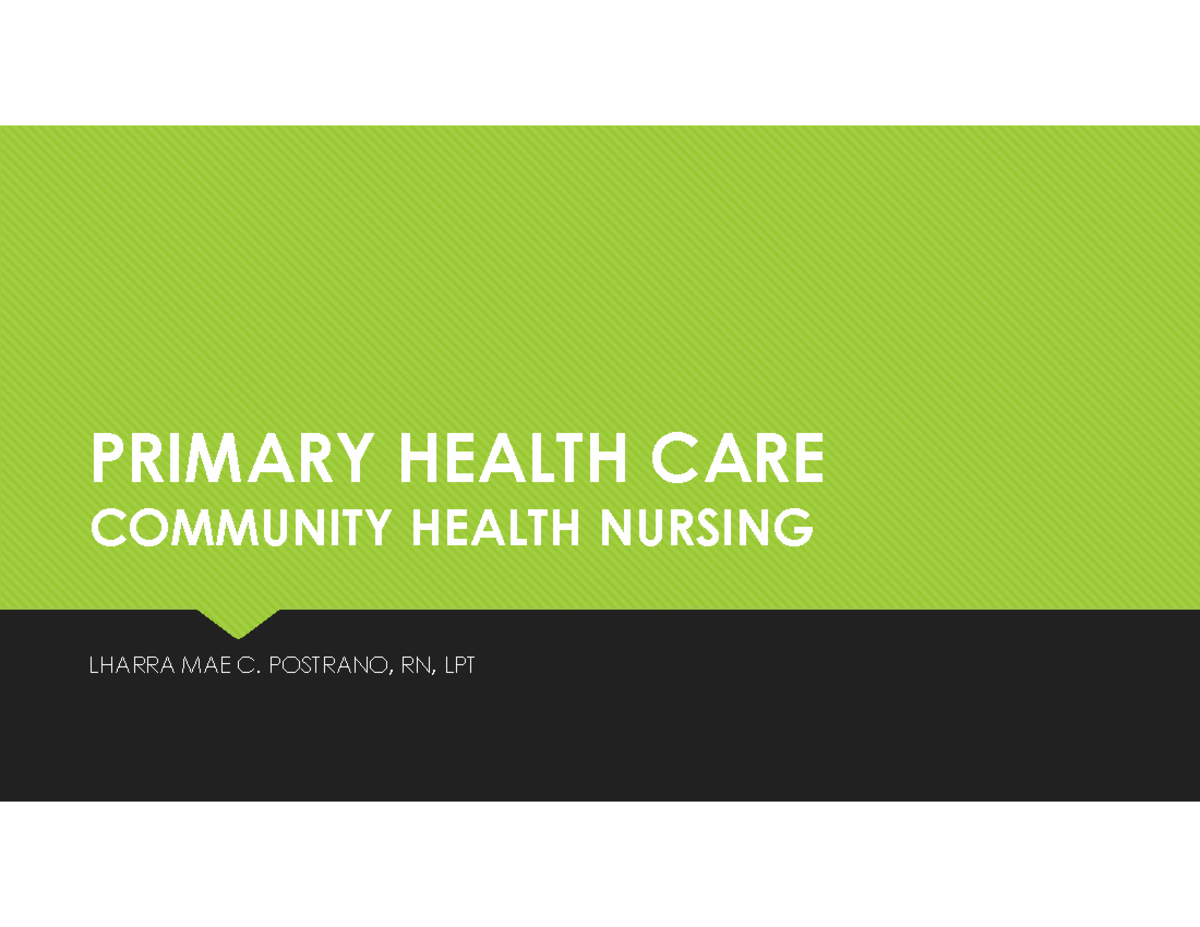 Herbal plants - PRIMARY HEALTH CARE COMMUNITY HEALTH NURSING PRIMARY ...
