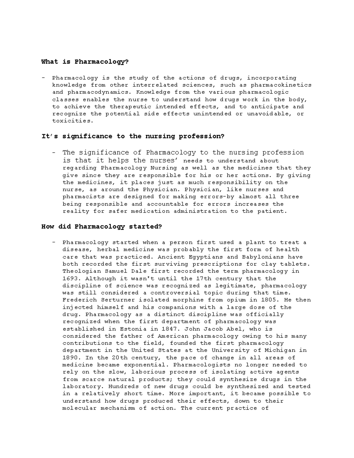 What is Pharmacology - Knowledge from the various pharmacologic classes ...