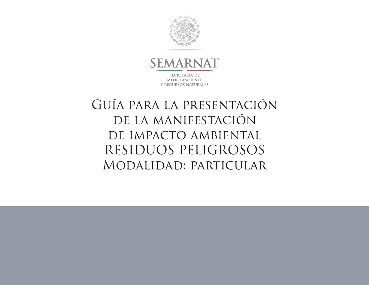 G Residuos Peligrosos - Guía Para La Presentación De La Manifestación ...