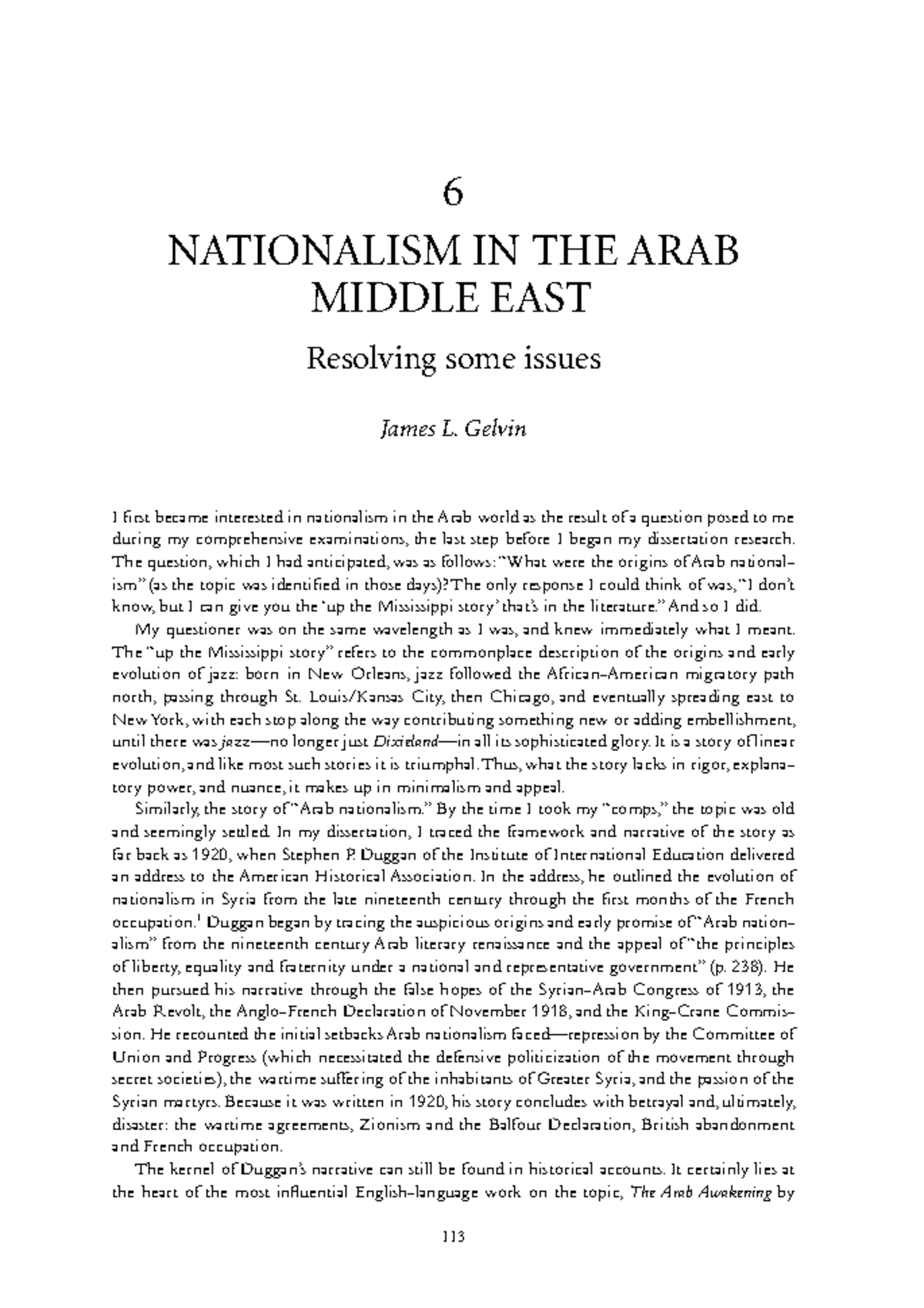 10 summary 6 NATIONALISM IN THE ARAB MIDDLE EAST Resolving some