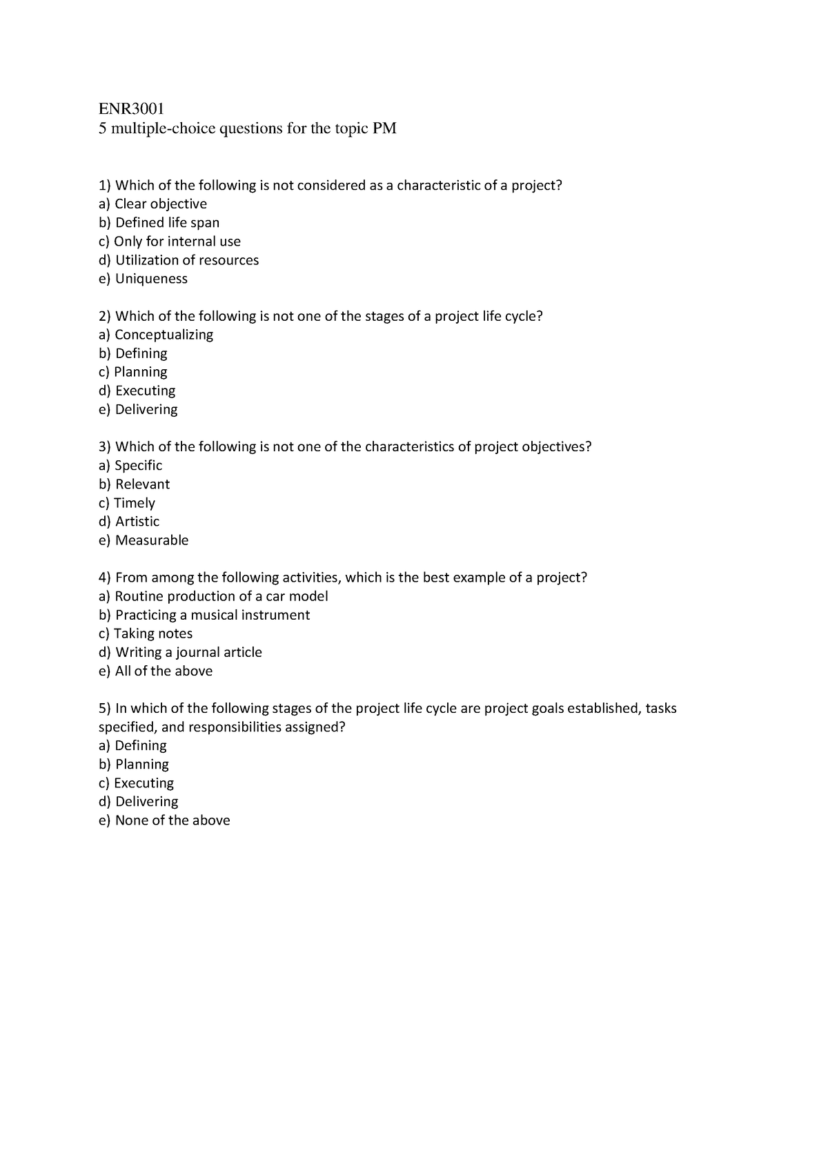 PM 5-multiple choice questions-v1 - ENR 5 multiple-choice questions for ...