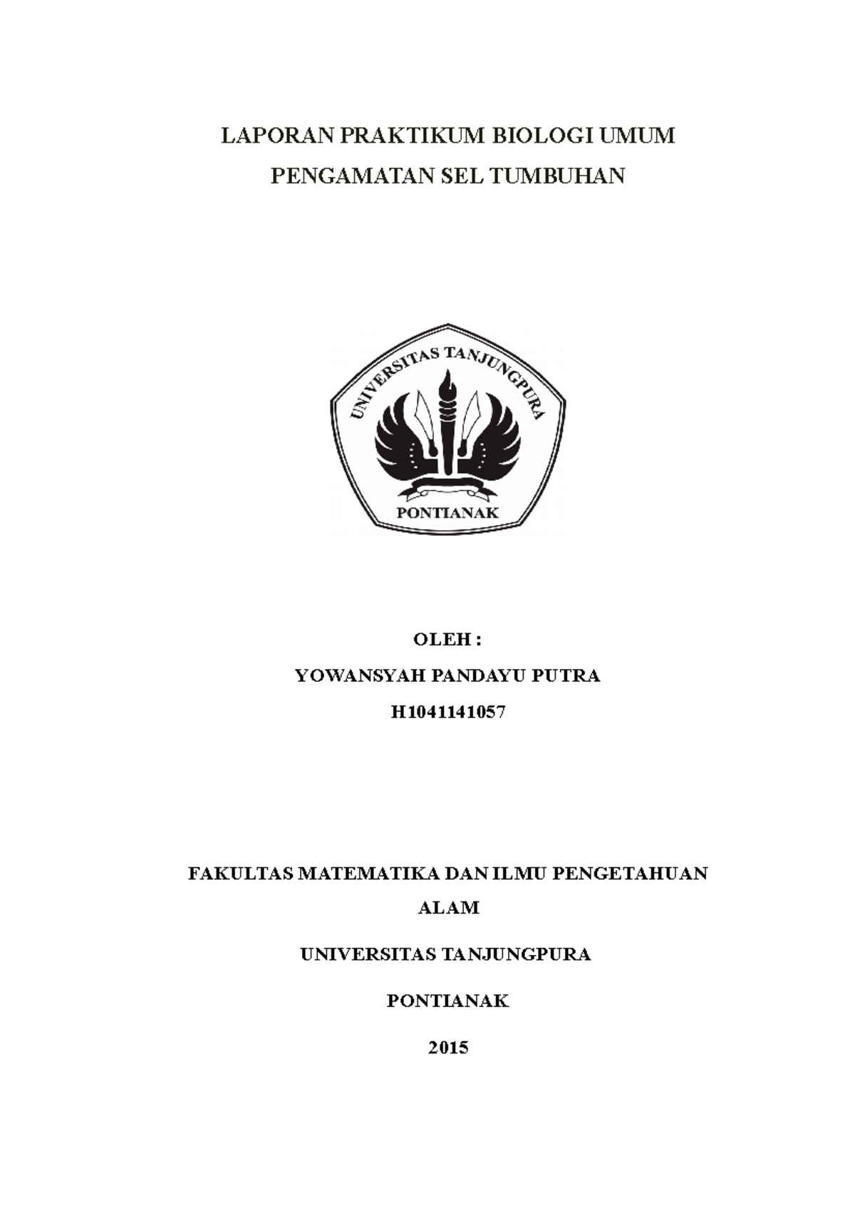 Laporan Praktikum Biologi Umum Pengamatan Sel Tumbuhan - LAPORAN ...