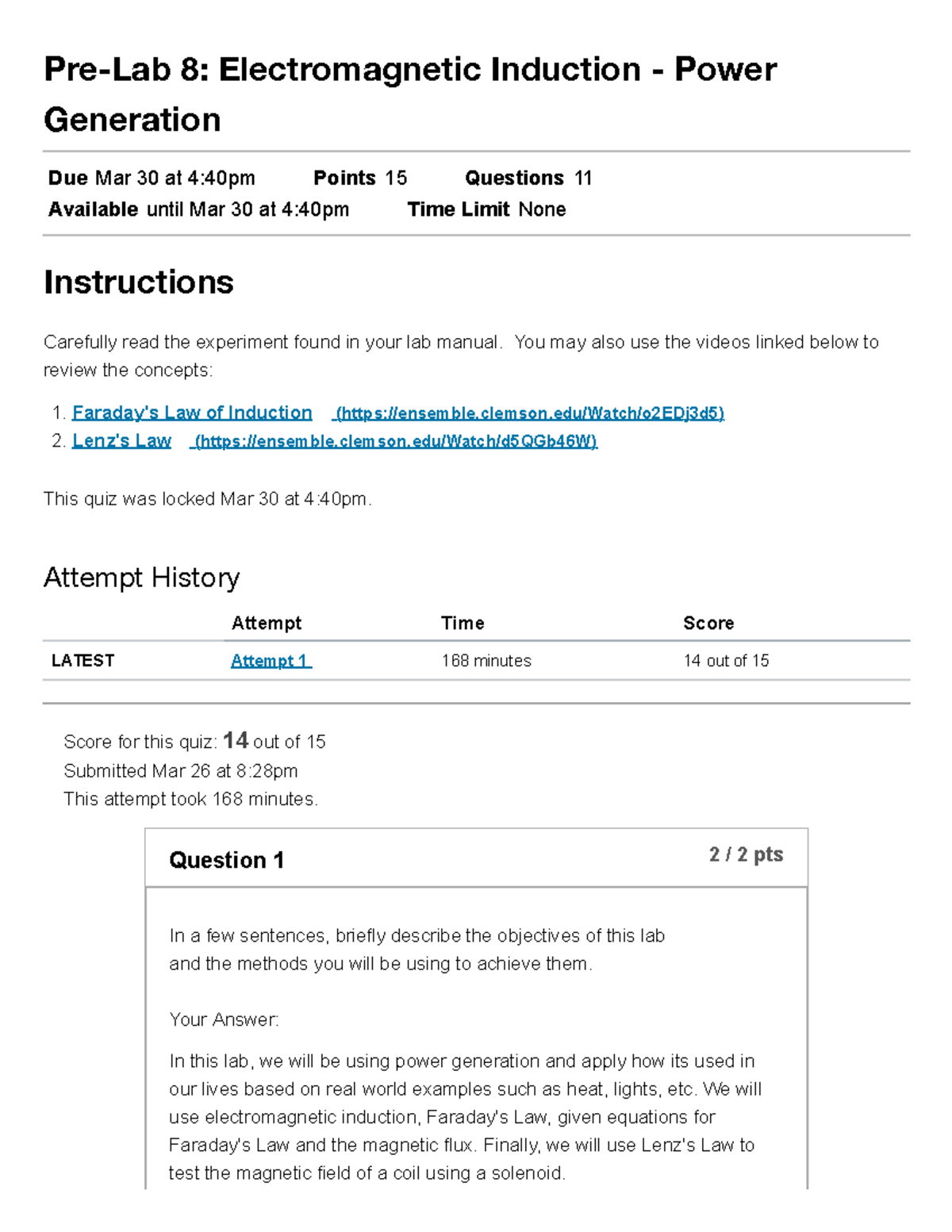 PreLab 8 Induction Power Generation S2201PHYS2100