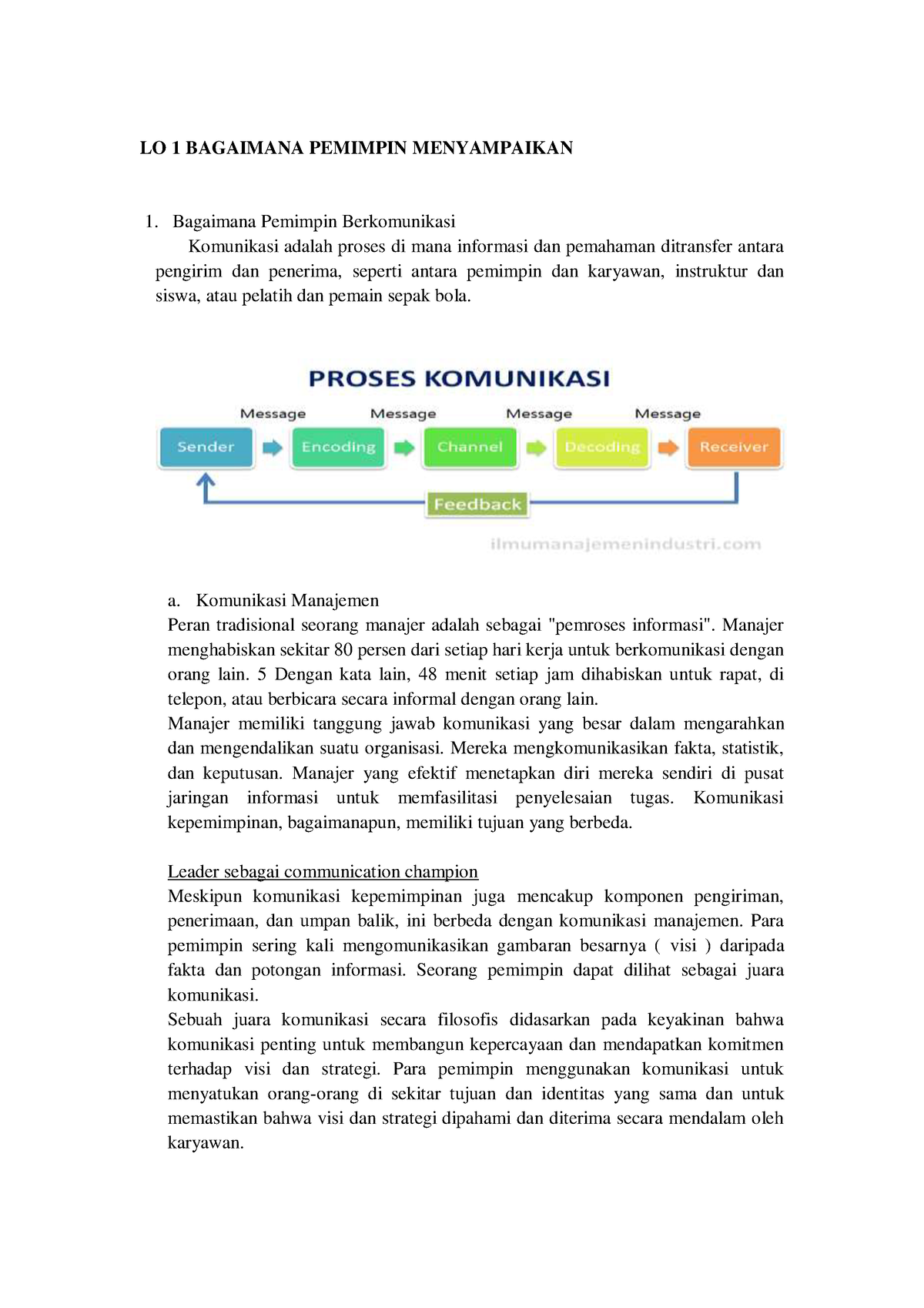 Komunikasi Kepemimpinan - LO 1 BAGAIMANA PEMIMPIN MENYAMPAIKAN ...