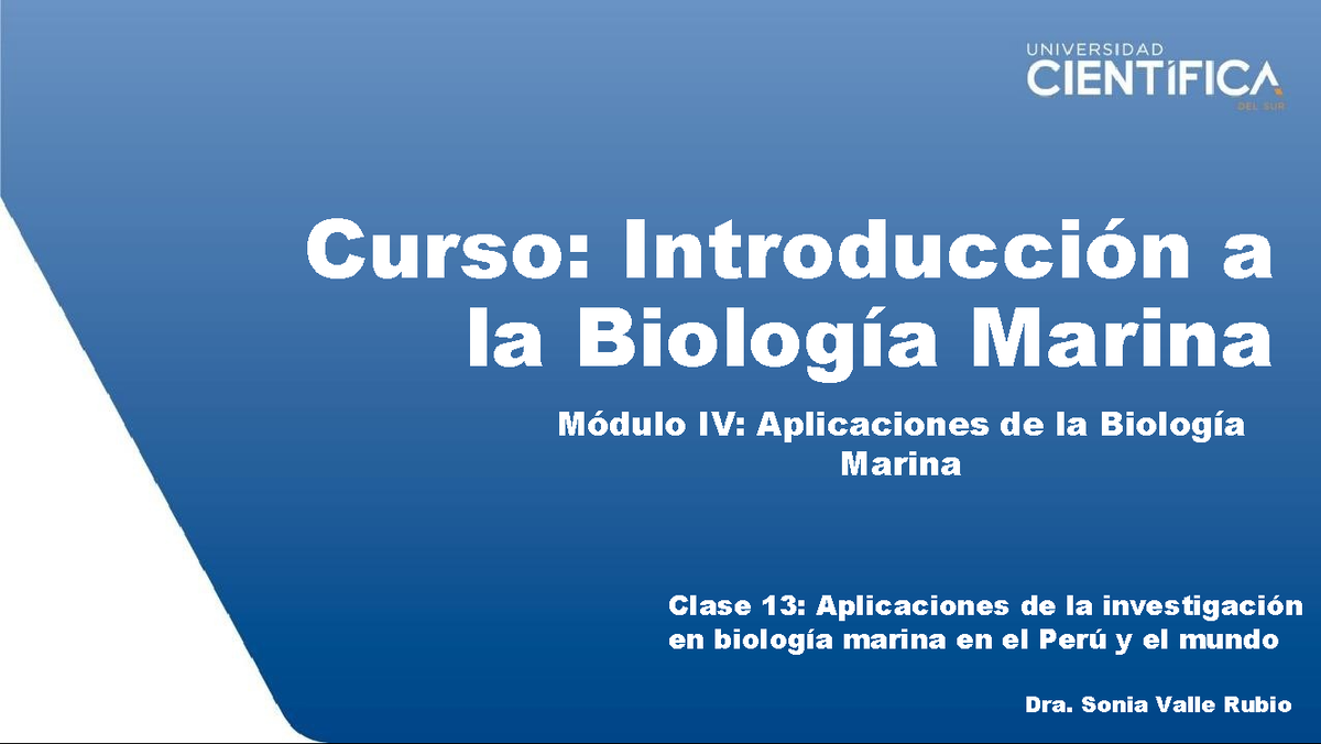 Clase 13 Aplicaciones BIO MAR 2 - Curso: Introducción A La Biología ...