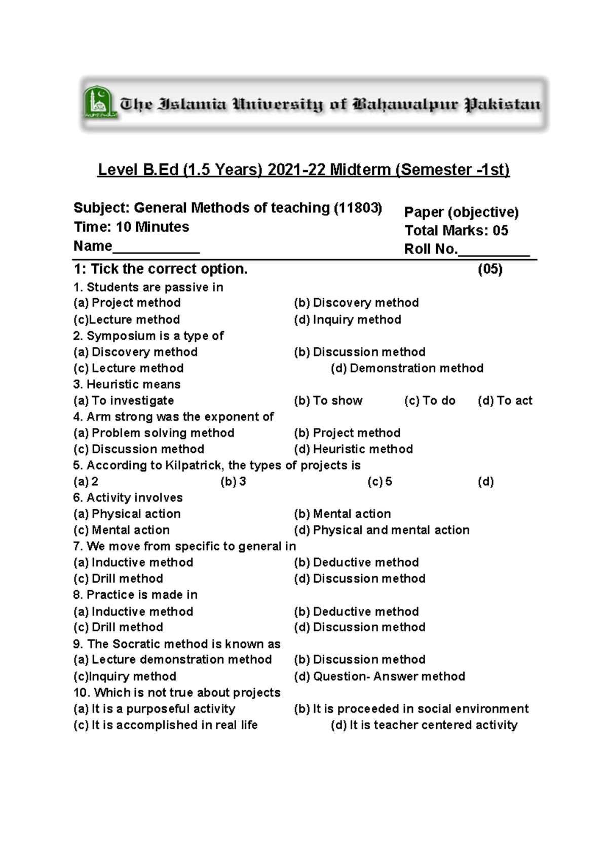 11803-converted - 1st semester notes - Level B (1 Years) 2021-22 ...