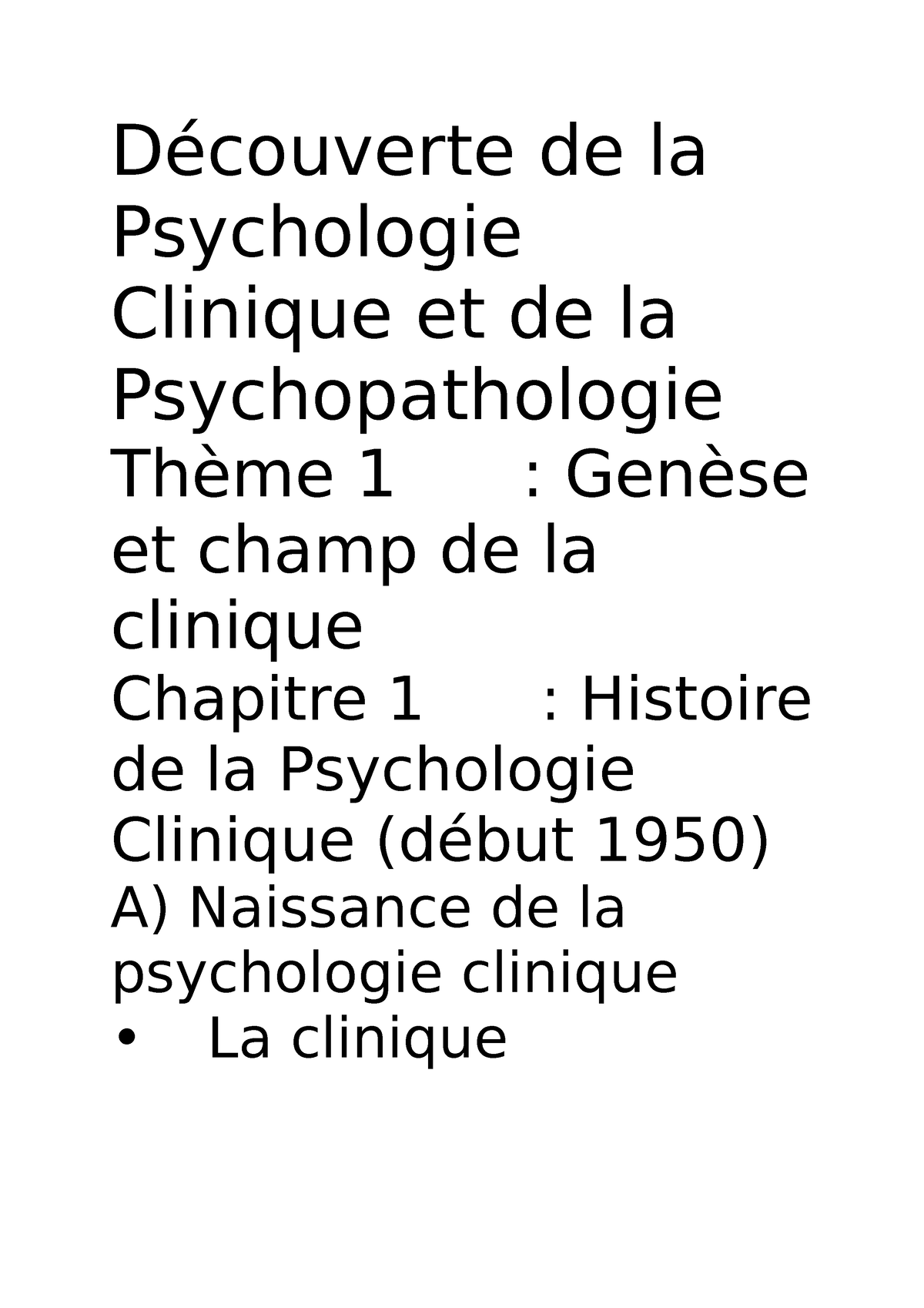 Découverte De La Psychologie Clinique Et De La Psychopathologie Découverte De La Psychologie 2425