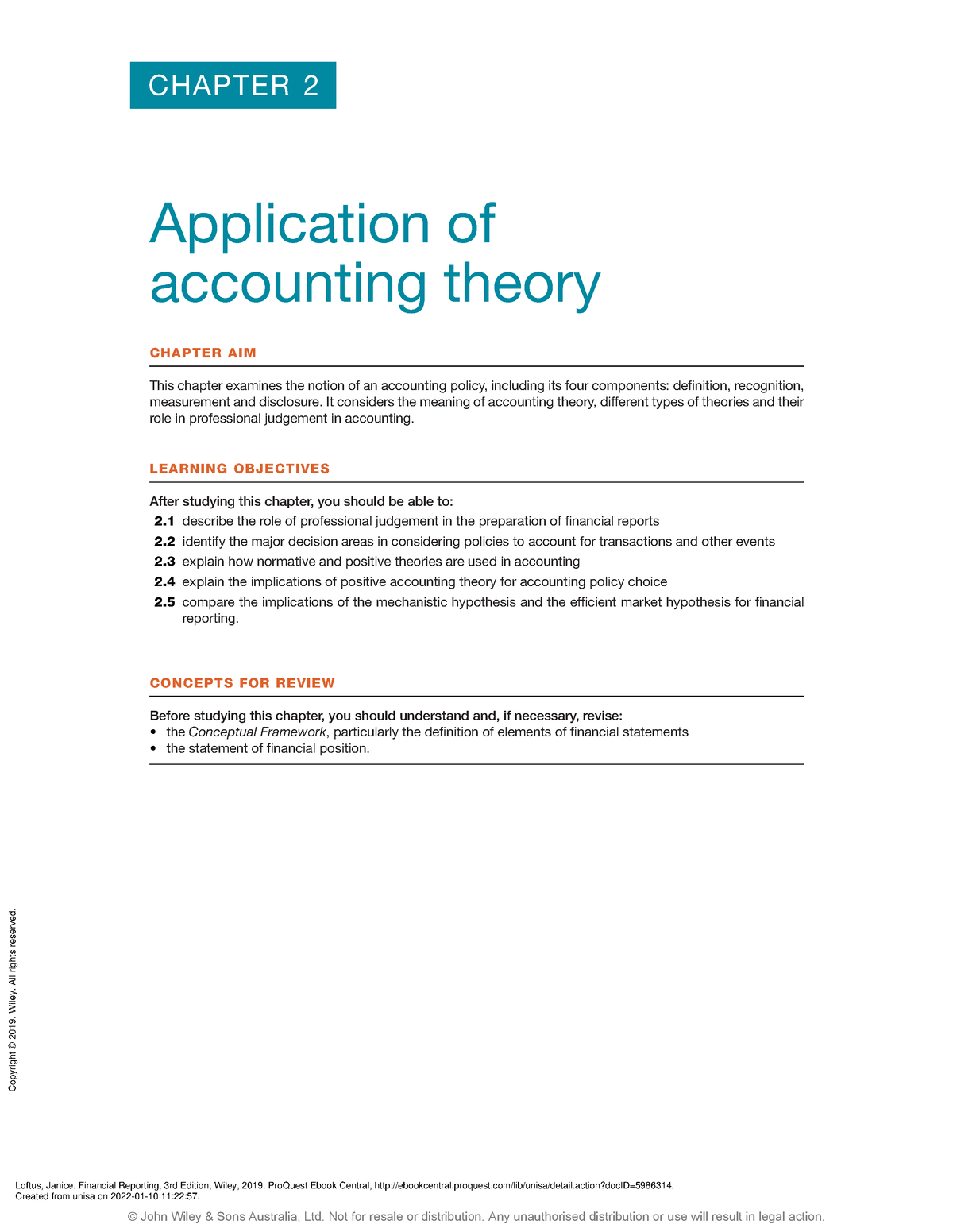 Financial Reporting 3rd Edition - ( Chapter 2 Application Of Accounting ...