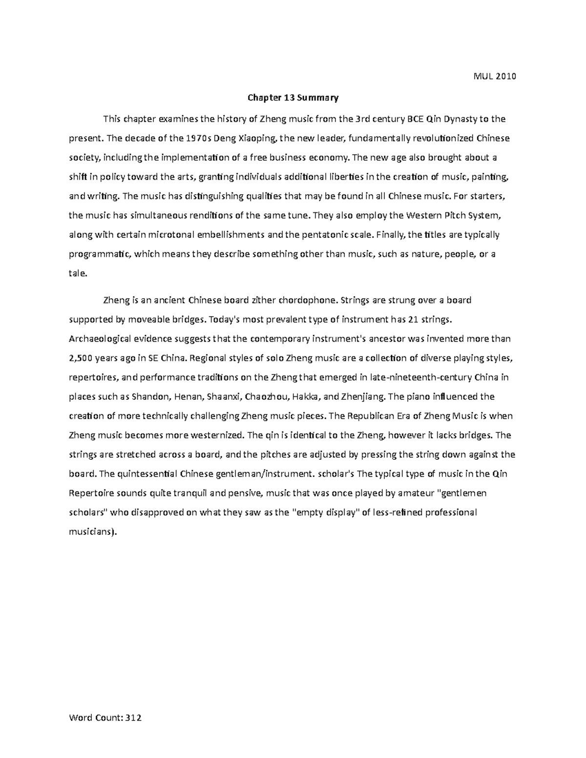 Ch. 13 Summary: China - MUL 2010 Chapter 13 Summary This chapter ...