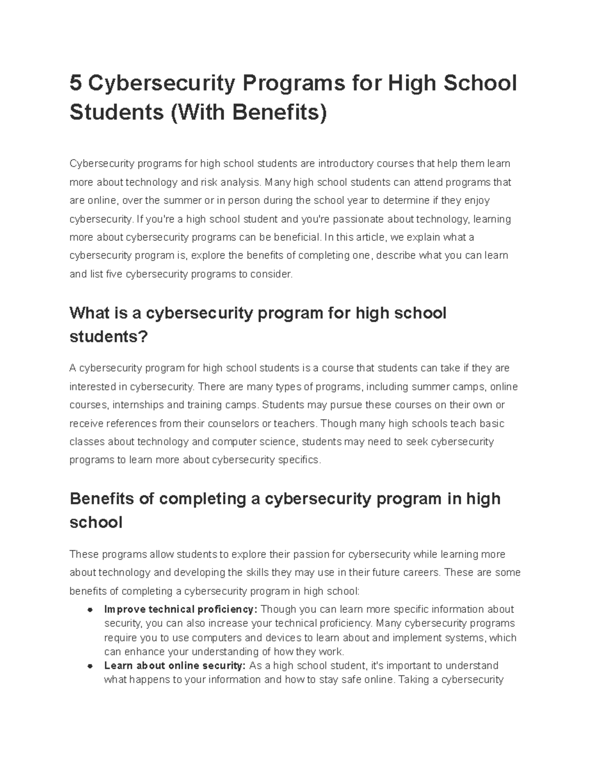 Untitled document - 5 cybersecurity programs - 5 Cybersecurity Programs ...