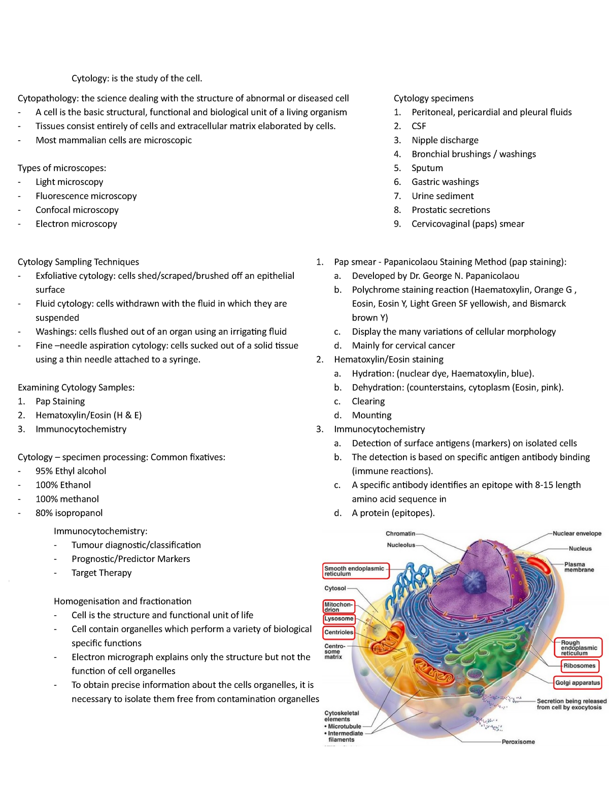 Studying Cells & Microscopy And Cytology - Cytology: Is The Study Of ...