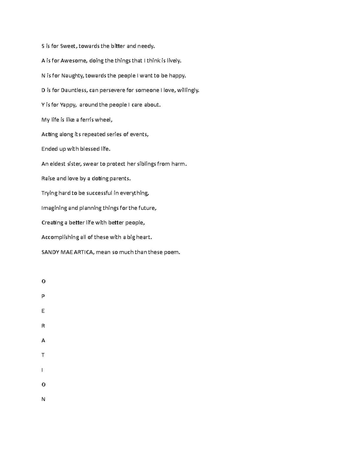 Acrostic-WPS Office - Assignment - S is for Sweet, towards the bitter ...