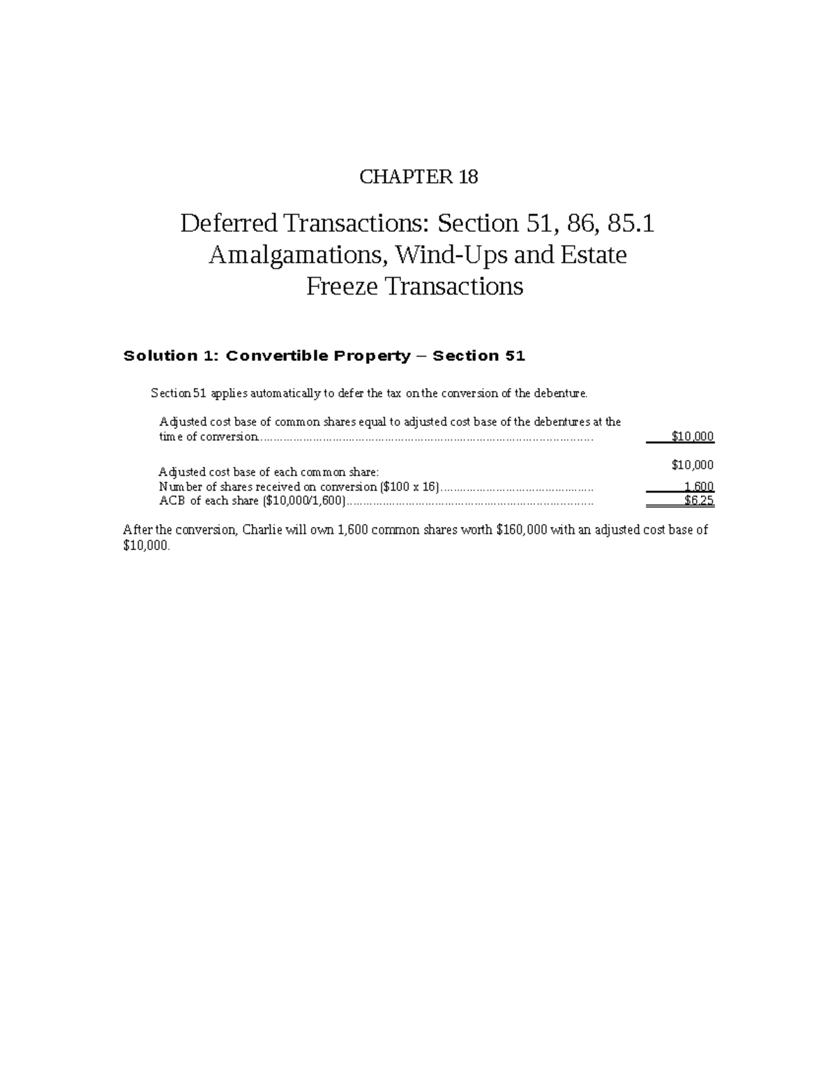 Chapter 18 sol 2020 WK - CHAPTER 18 Deferred Transactions: Section 51 ...