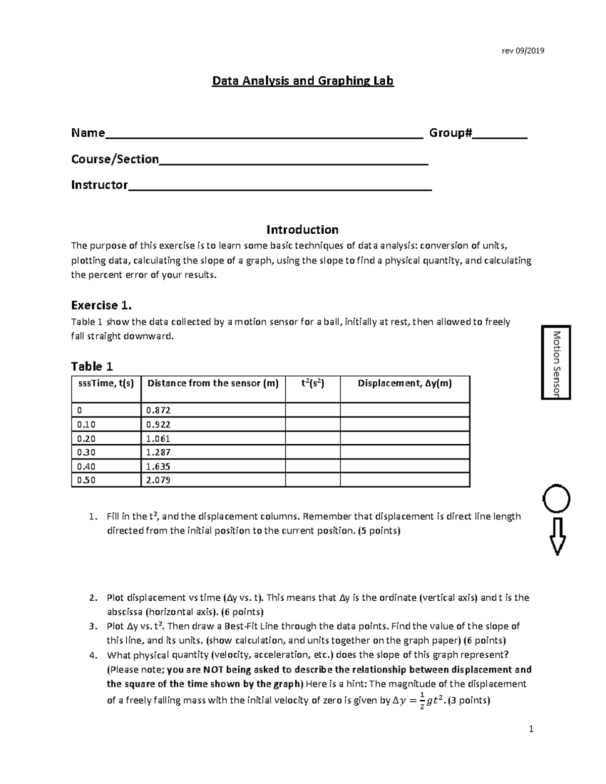 Graphing Analysis Lab in .pdf format Data Analysis and Graphing Lab