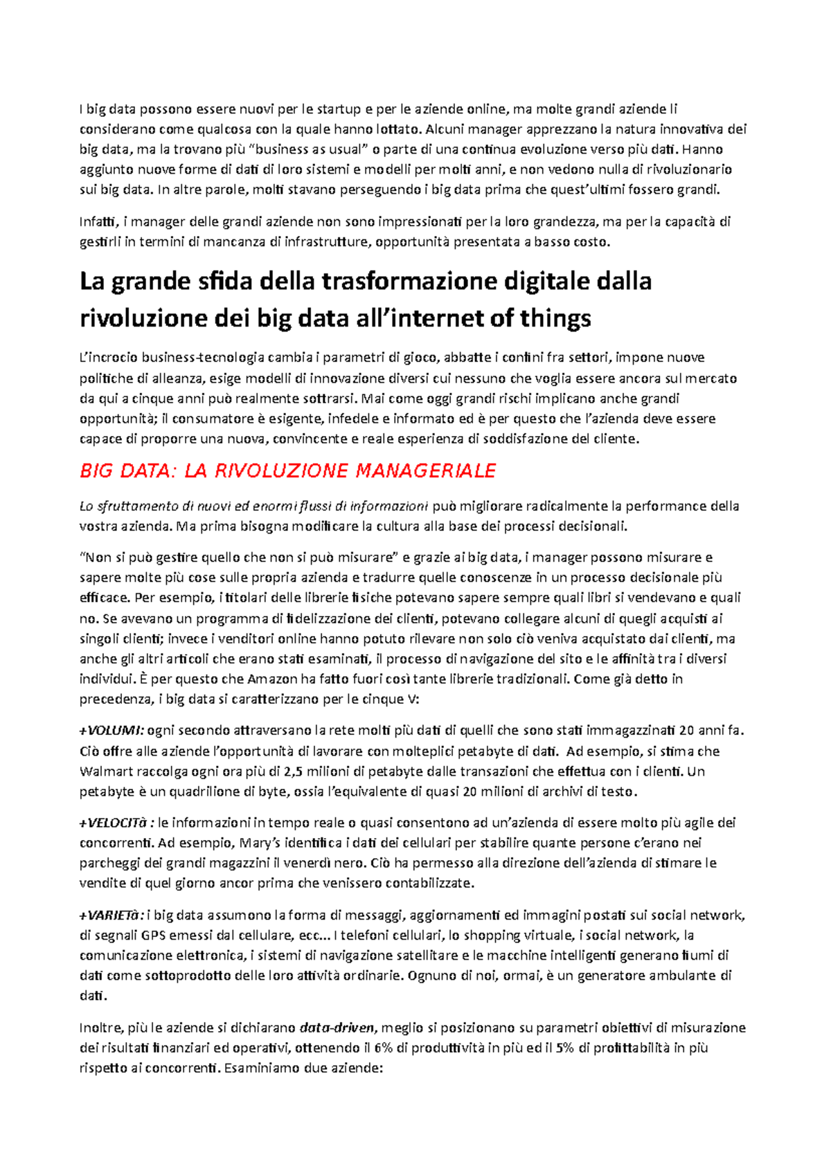 La grande sfida della trasformazione digitale - I big data possono ...