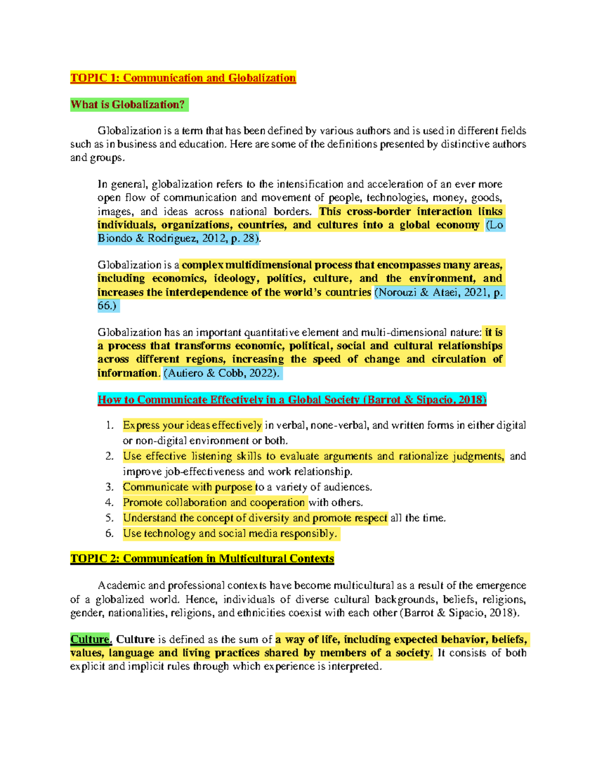 Eng 21 Lecture Notes Topic 1 Communication And Globalization What