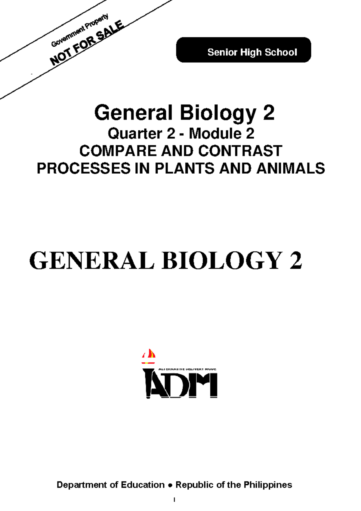 General Biology 2 Quarter 2 Module 2 Pdf - NOT General Biology 2 ...