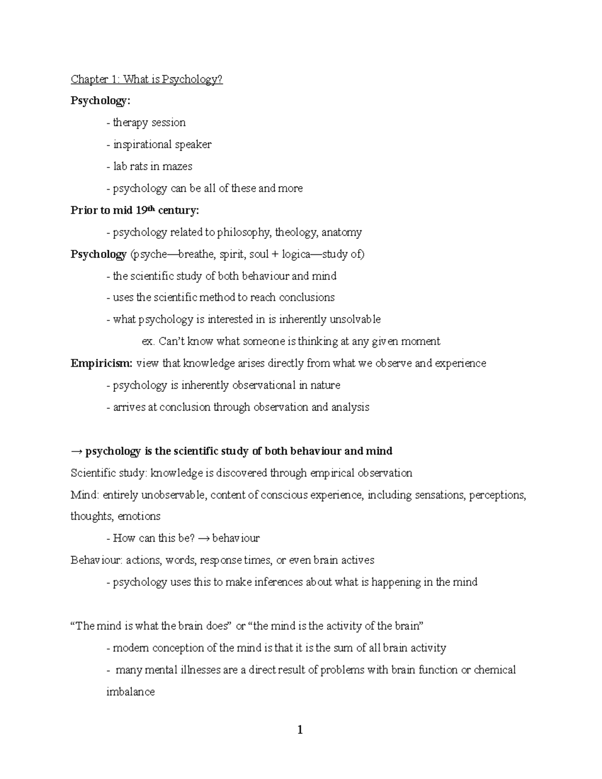 Module 1: What is Psychology - Chapter 1: What is Psychology ...