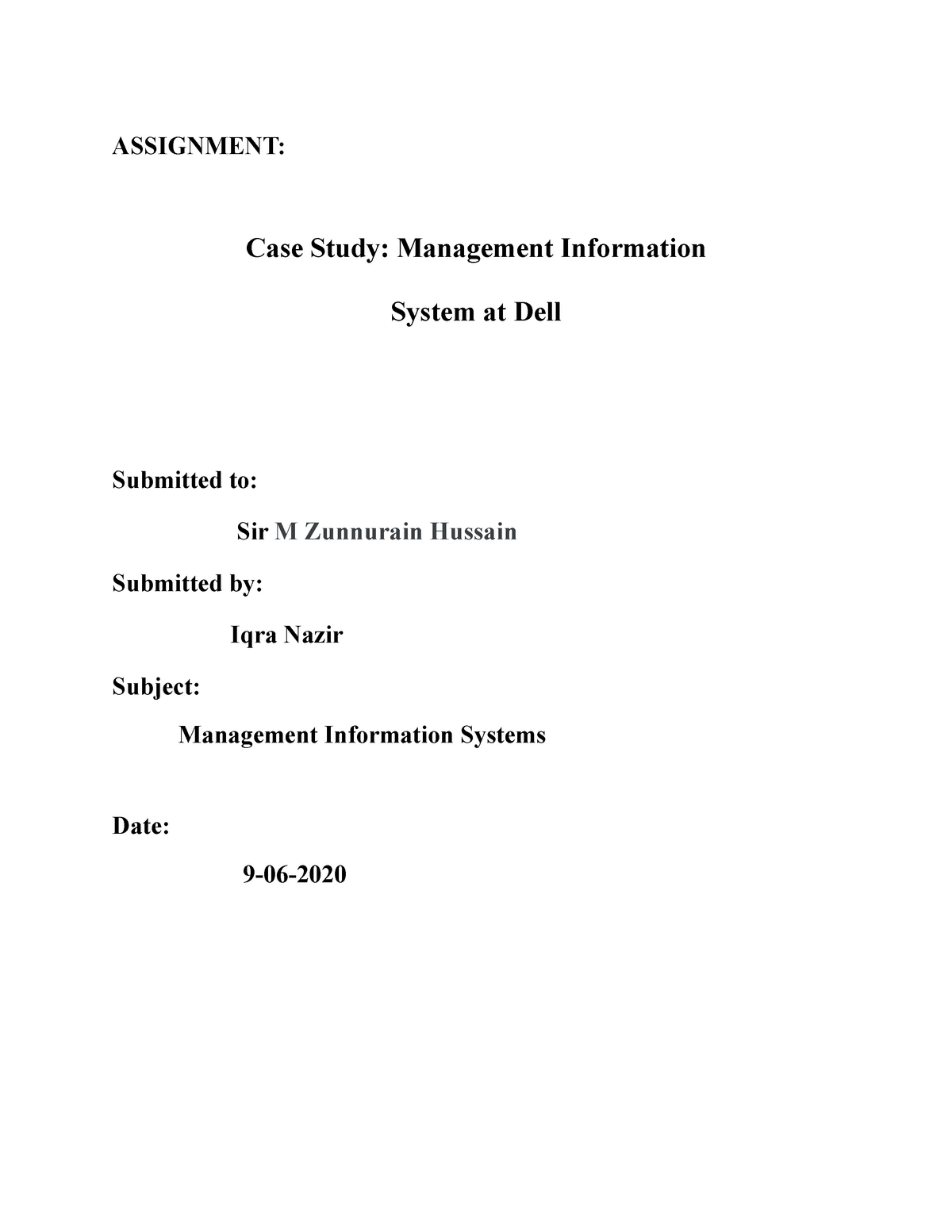 case study management information system at dell with solution pdf