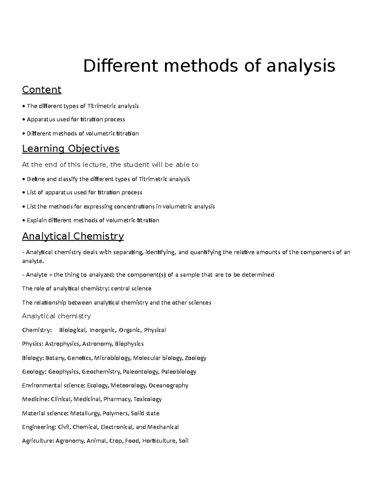 Chapter - 6 Different methods of analysis - Different methods of ...