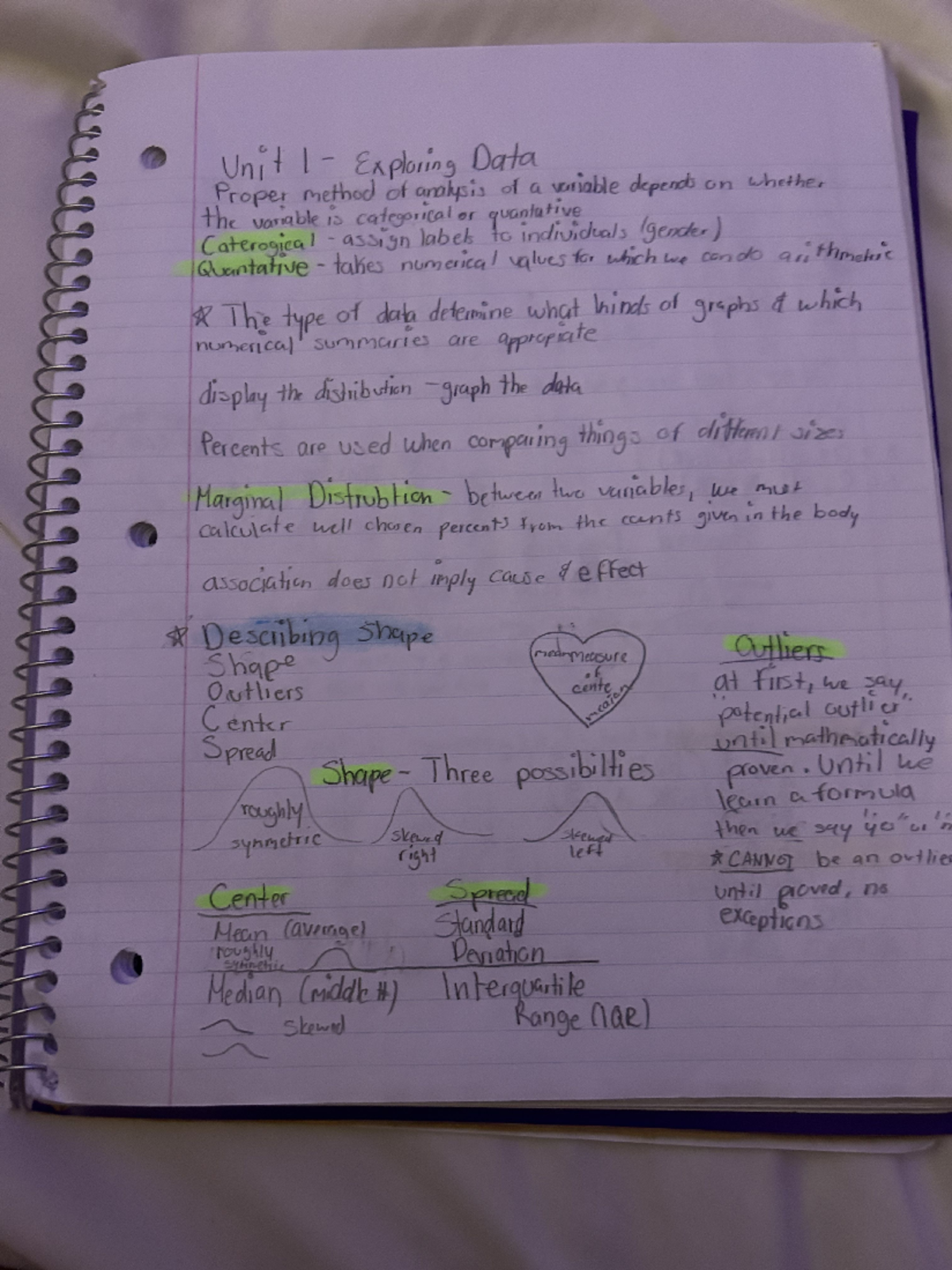 AP Stats Unit 1 notes cont. - Studocu