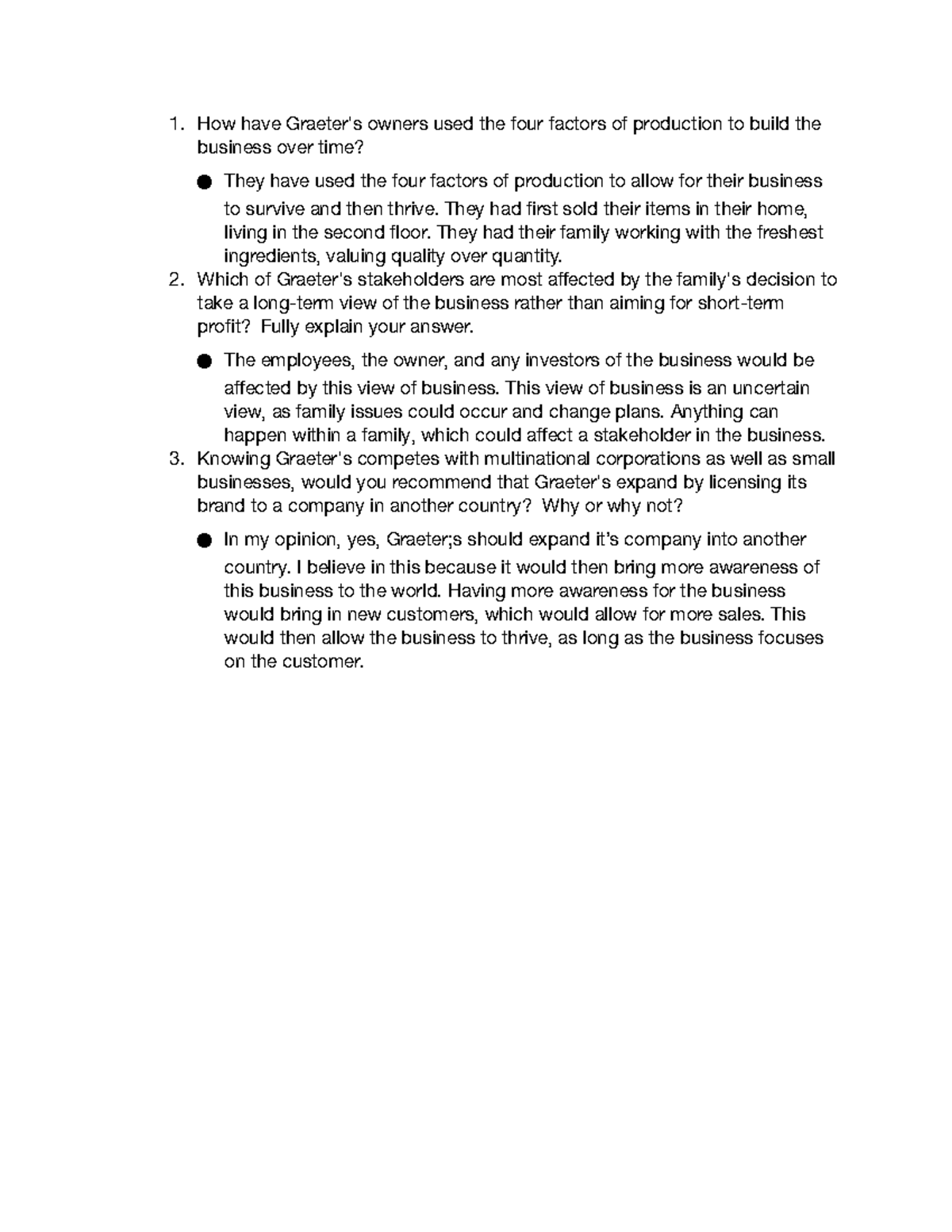 Module One Case Study Homework How have Graeter's owners used the