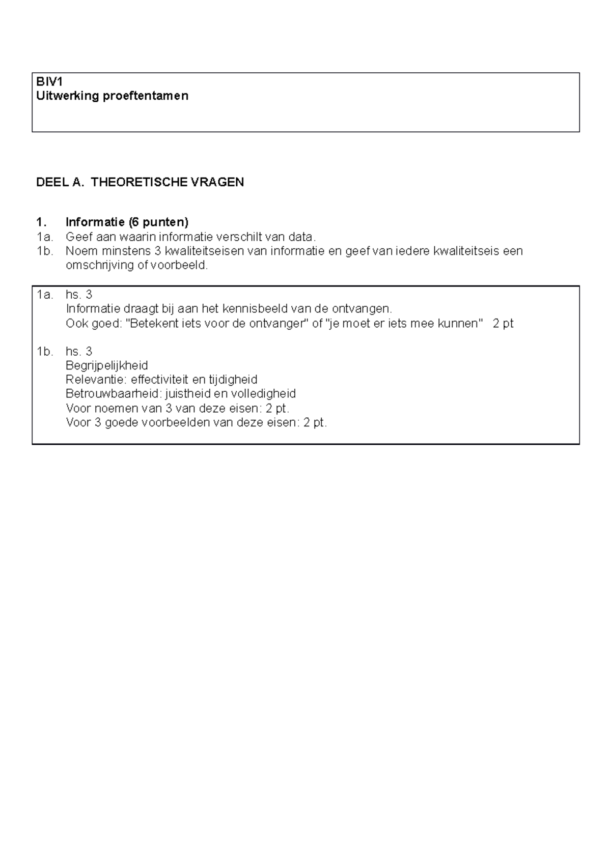 Antwoorden Proeftentamen BIV1 Oktober 2022 - BIV Uitwerking ...