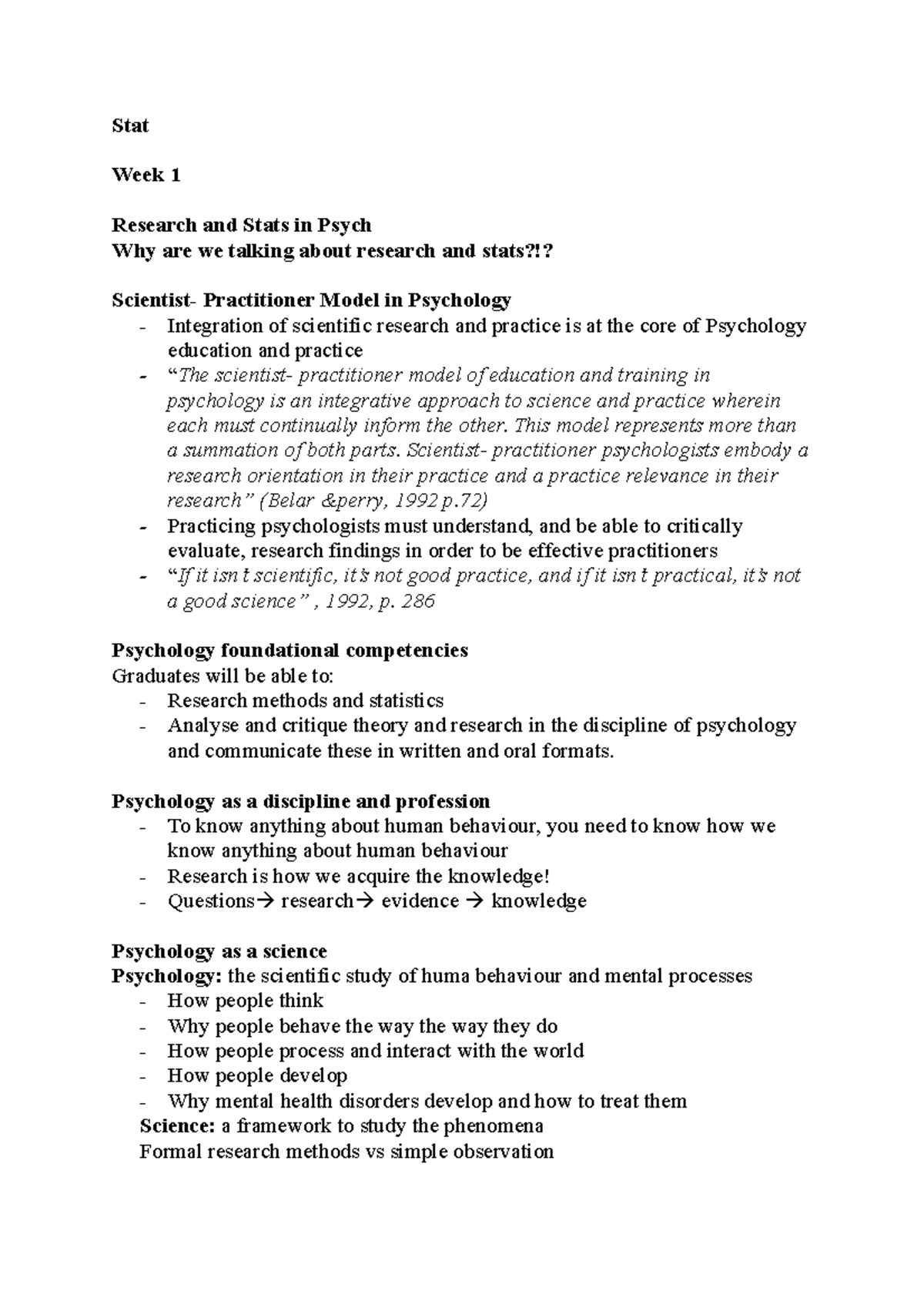 Stat - This is a statistic and designs lectures notes. - Stat Week 1 ...