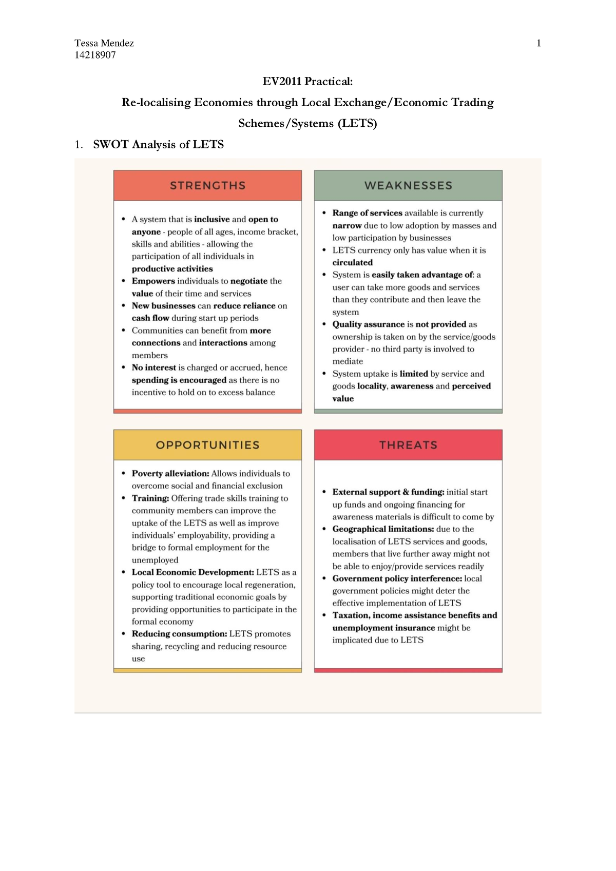 Ev Practical Swot Analysis Lets Tessa Mendez Ev