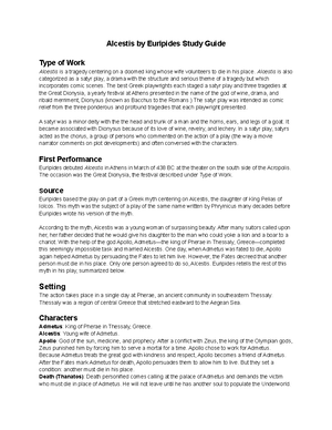 Comic elements in euripides’ alcestis image