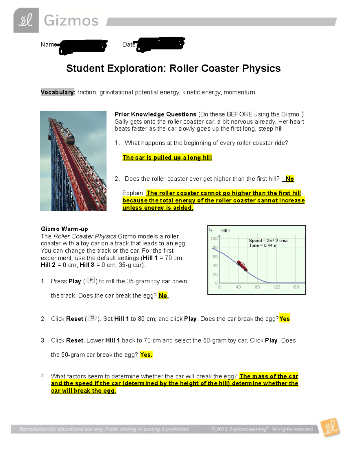 Solved) - Recall from Exercise 2-17 that the Roller Coaster