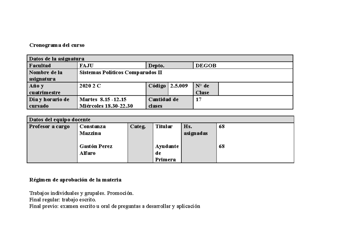 2021 07 28 180804-sistemas Politicos Comparados II 2021 - Cronograma ...