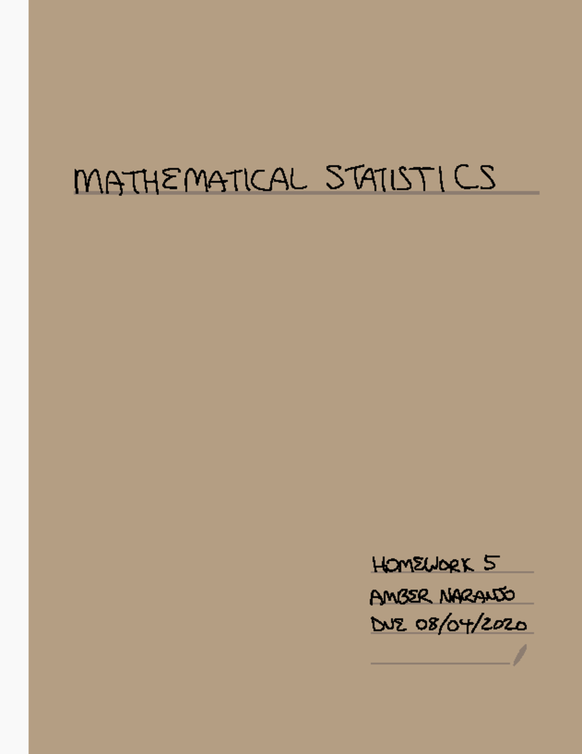 Mathstats HW 5 - practice materials for statistical inference and ...
