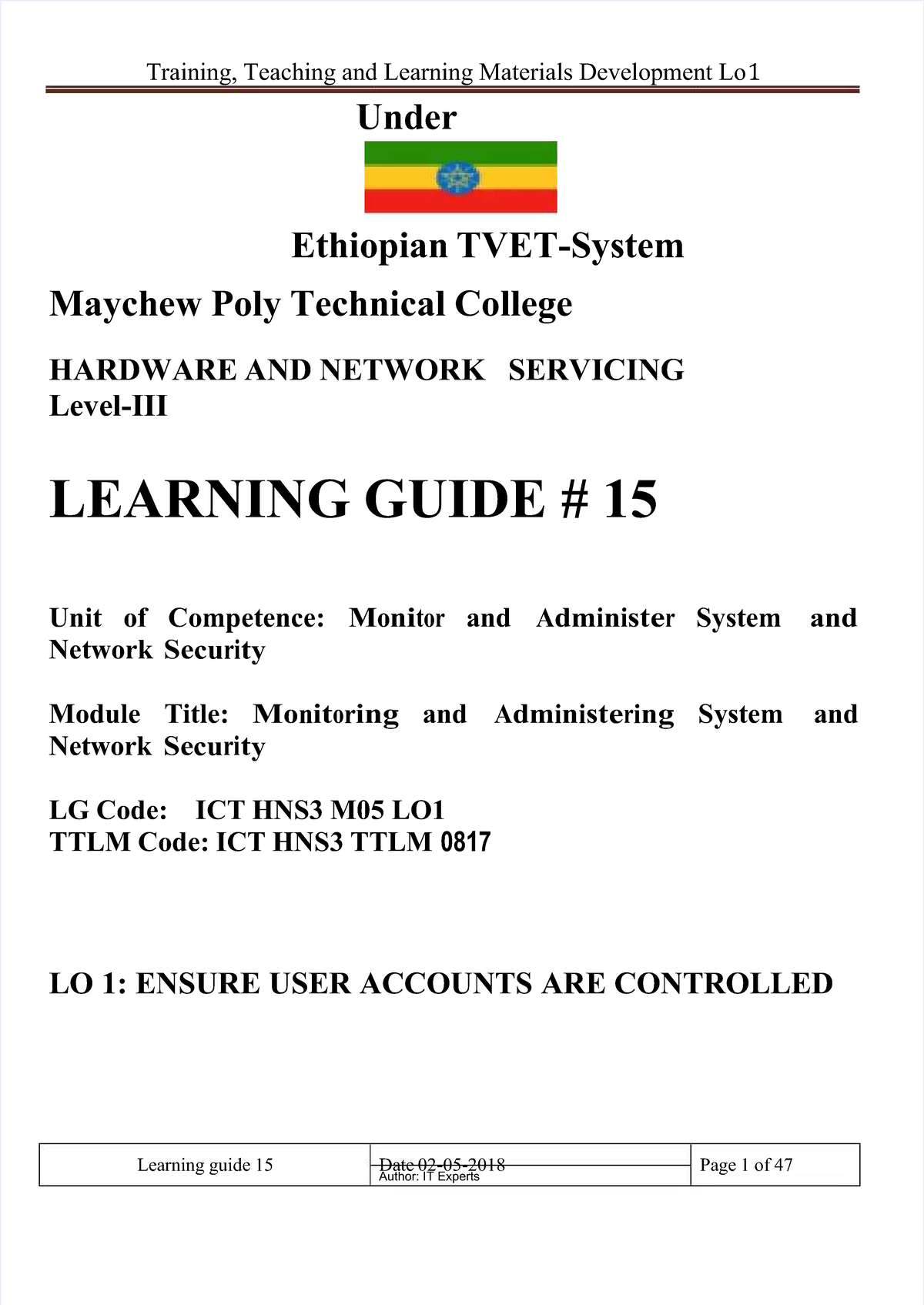 5 . Monitor and Administer System and Network Security - Training ...