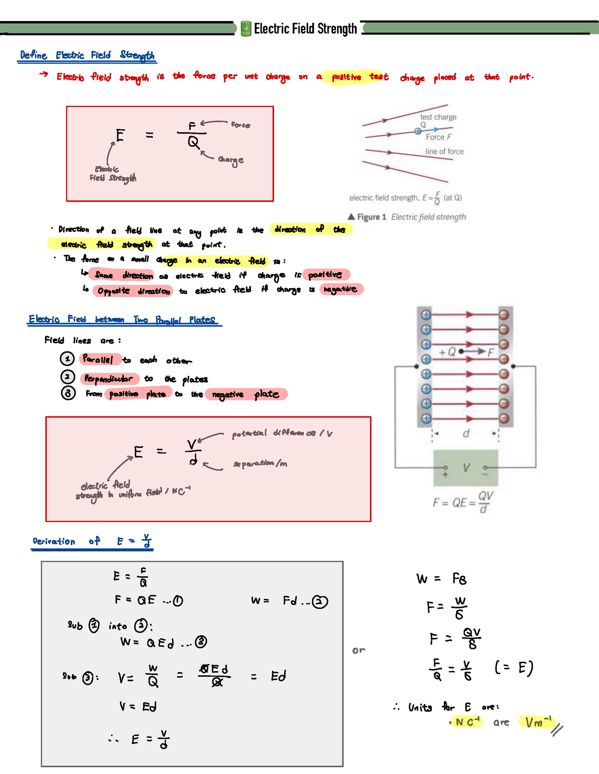 electric-field-strength-notes-electric-field-strength-define