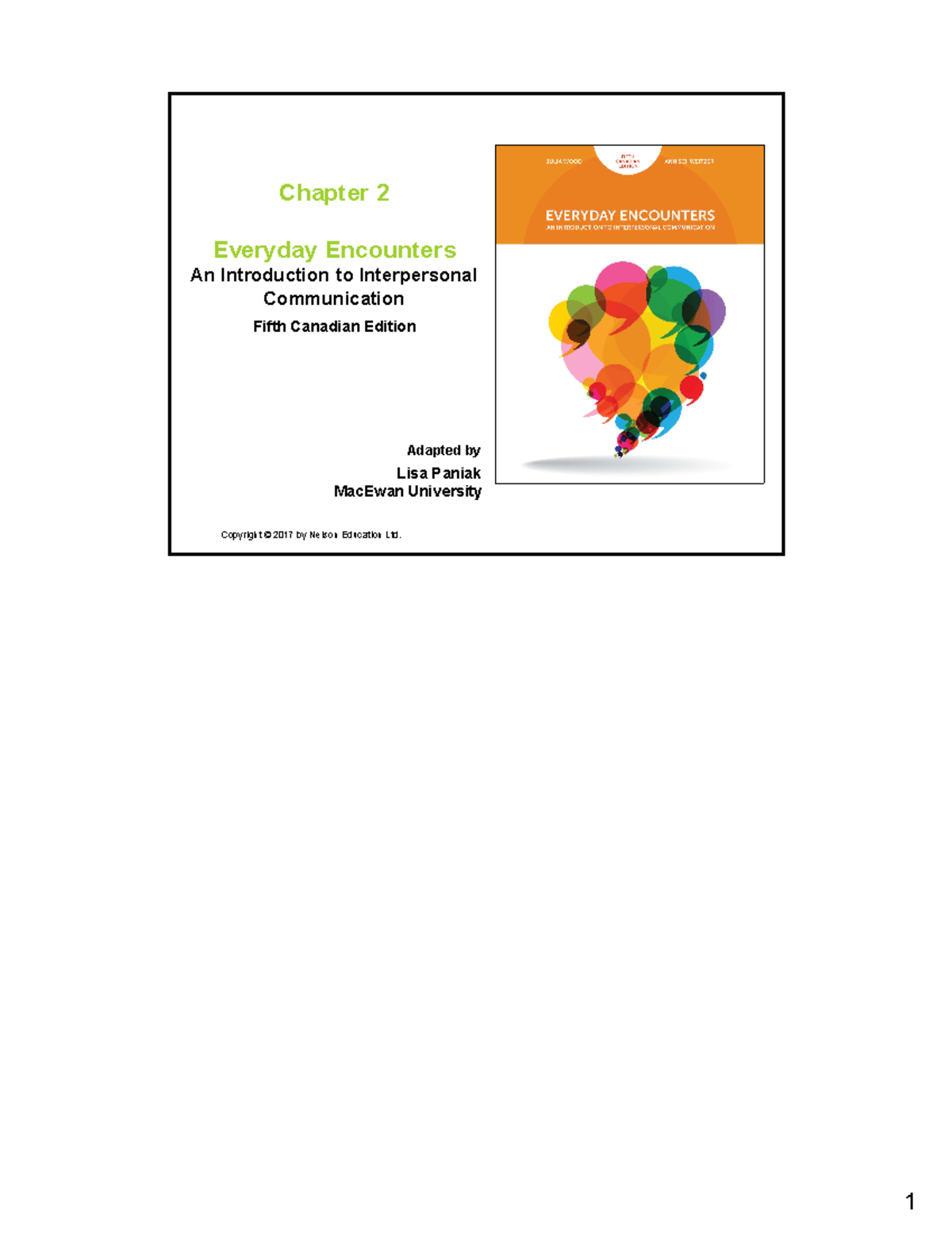 Chapter 2 Class Lecture PPT Part 2 (Thursday) - Copyright © 2017 by ...