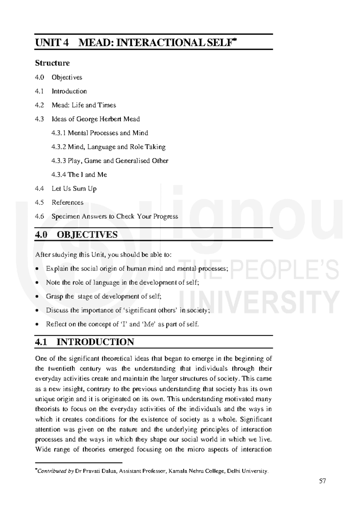 Unit-4-2 - Mead: Interactional Self UNIT 4 MEAD: INTERACTIONAL SELF ...