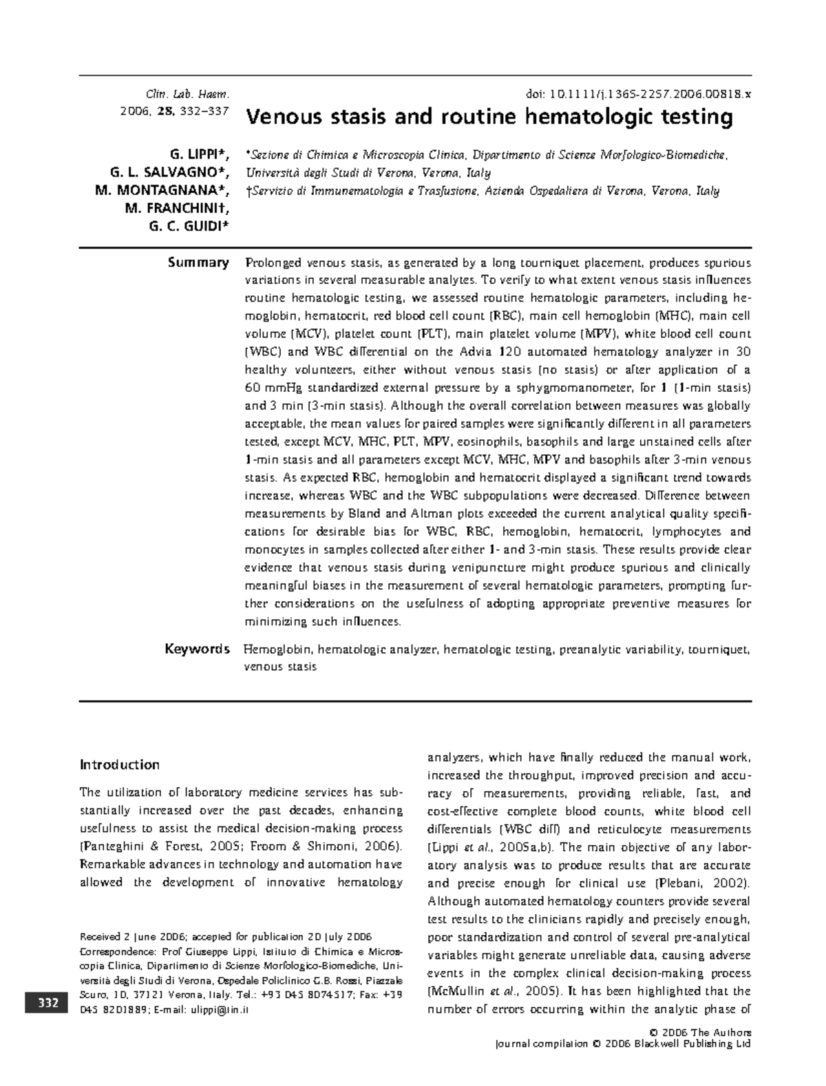 Allegato 958358 - Venous stasis and routine hematologic testing G ...