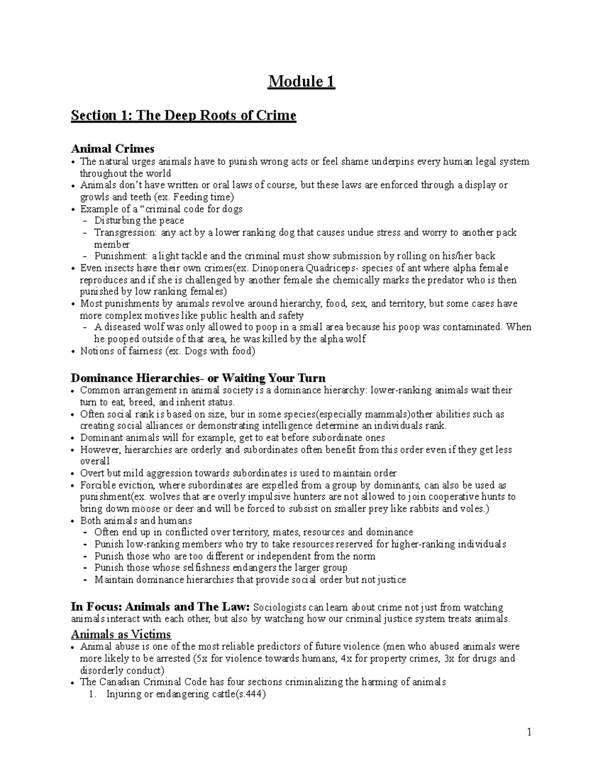 Module 1: Online Course Notes - Module 1 Section 1: The Deep Roots of ...