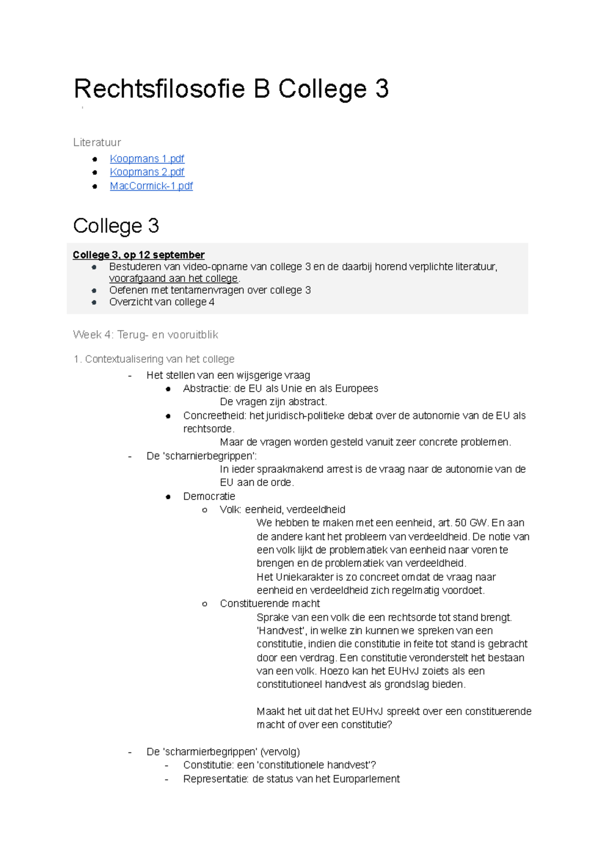 Rechtsfilosofie B College 3 - Oefenen Met Tentamenvragen Over College 3 ...