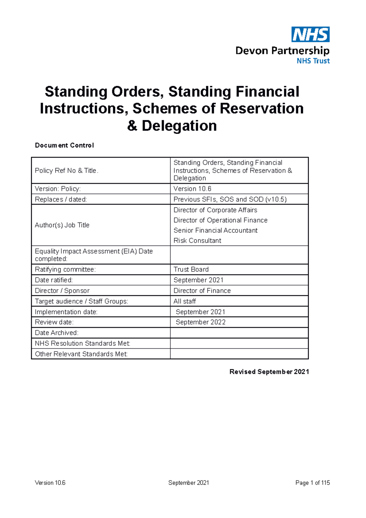 Combined Sosfiso D Sept 21 (v10 6) Standing Orders, Standing