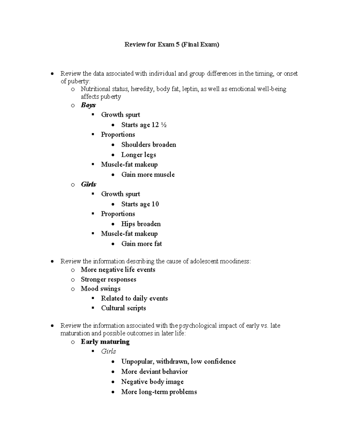 Review for Final Exam LS - Review for Exam 5 (Final Exam) Review the ...