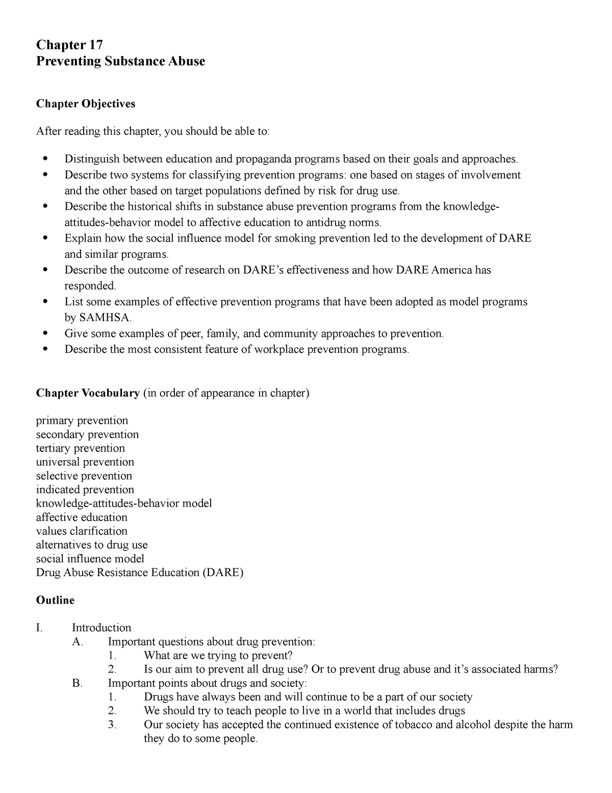 Chapter 17 Objectives Vocabulary Outline Key Points - Chapter 17 ...