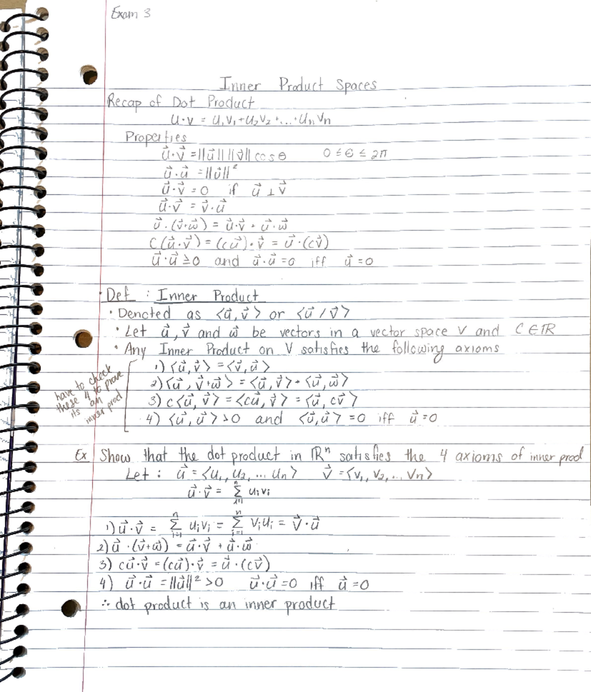 Inner Product Spaces - Math 270 Summer Session - Inner Product Spaces ...