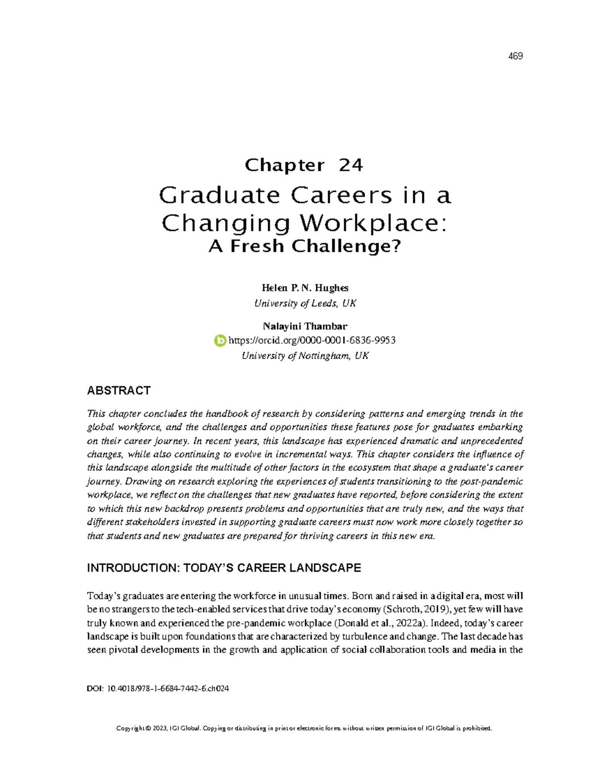 Graduate Future of Work Challenges - 469 Copyright © 2023, IGI Global ...