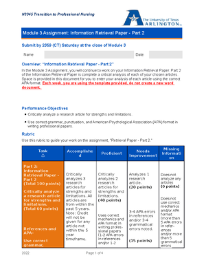 Short form patient 1 083122 - RNSG 2262 Student: Tamara Smith Date of ...